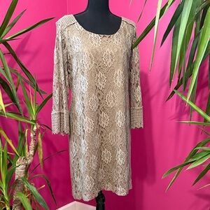 Style & Co. Beige Lace Dress